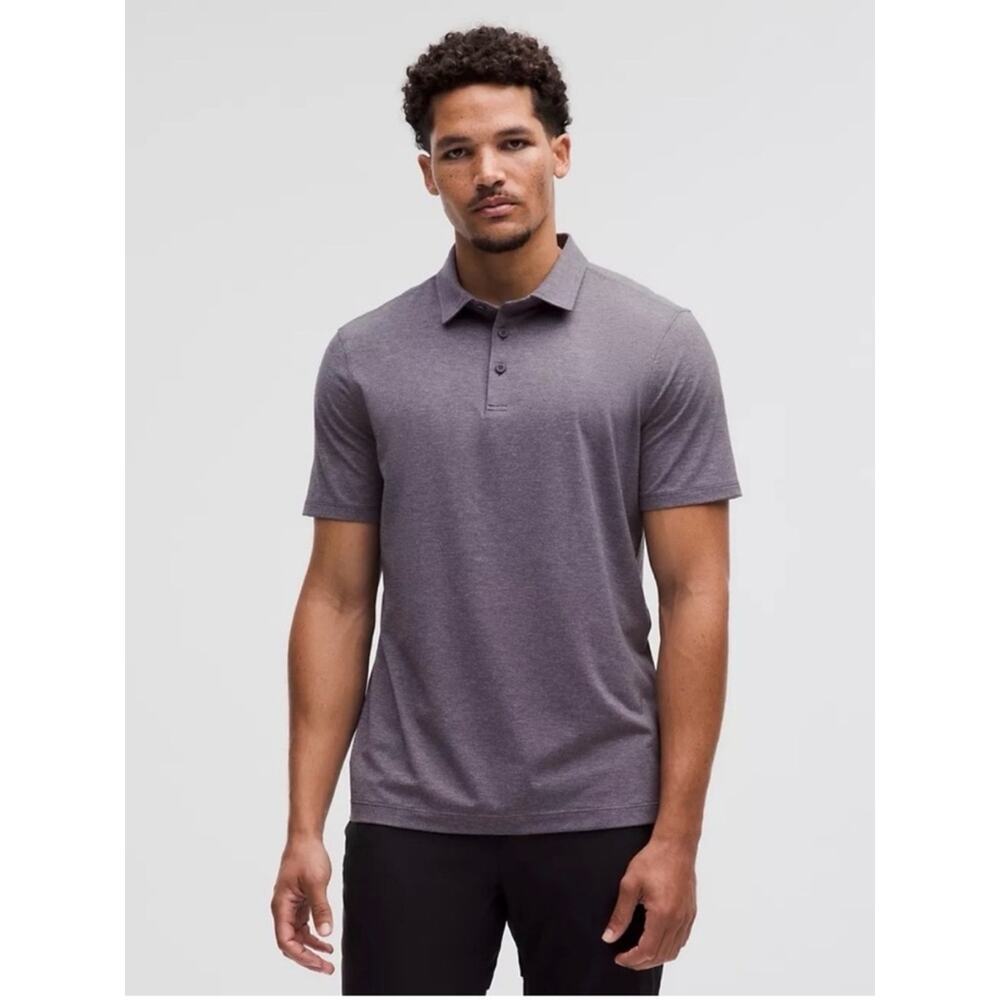 Lululemon Polo Shirt Men’s Sz M Purple Evolution Logo Performance Stretch